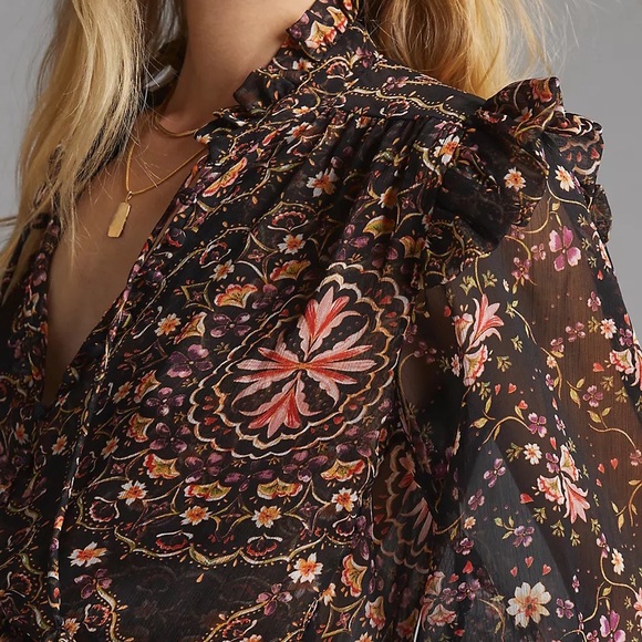 Anthropologie MISA Ruffled Floral Maxi Dress - Picture 8 of 14